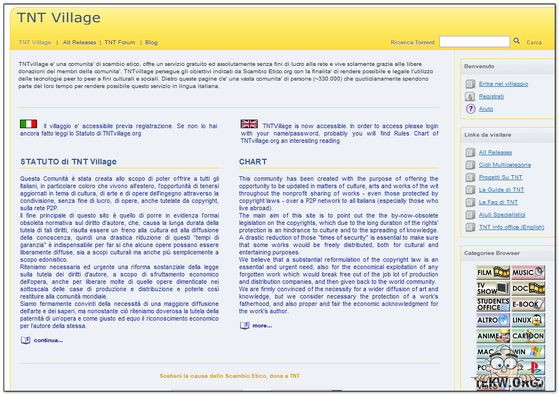 TNT Village, motore di ricerca torrent italiano